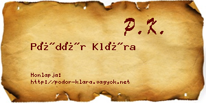 Pödör Klára névjegykártya
