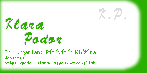 klara podor business card